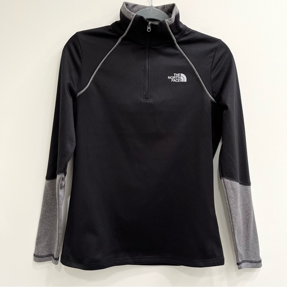 Woman’s North Face fleece lined black gray 1/4 zip pullover size small - Picture 1 of 9